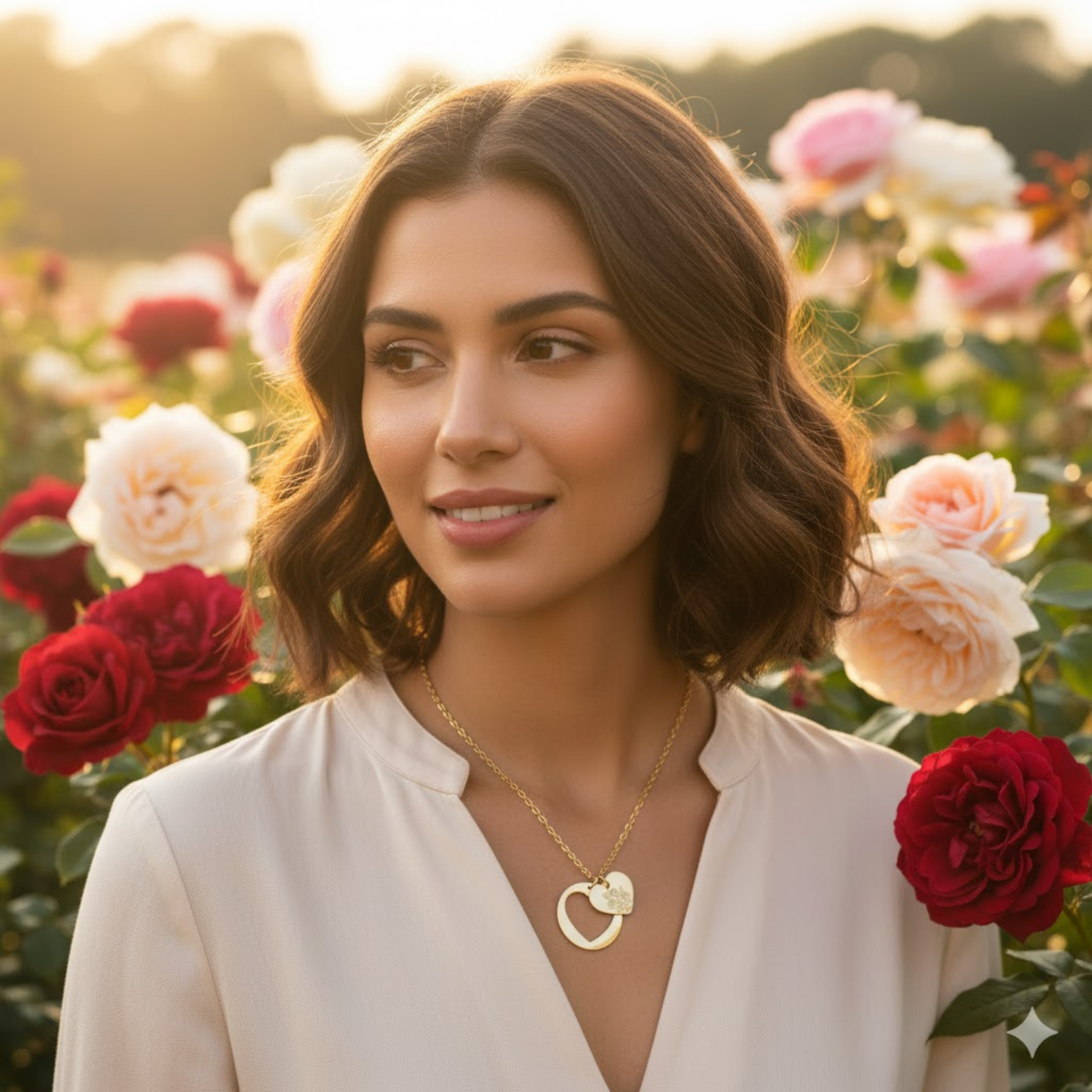 Heart Cutout Necklace (Birthflower Engraving)